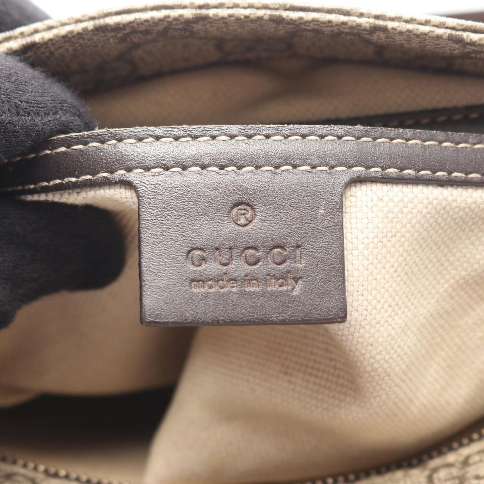 Gucci Shoulder Bag GG Supreme Beige Canvas Leather — view 4