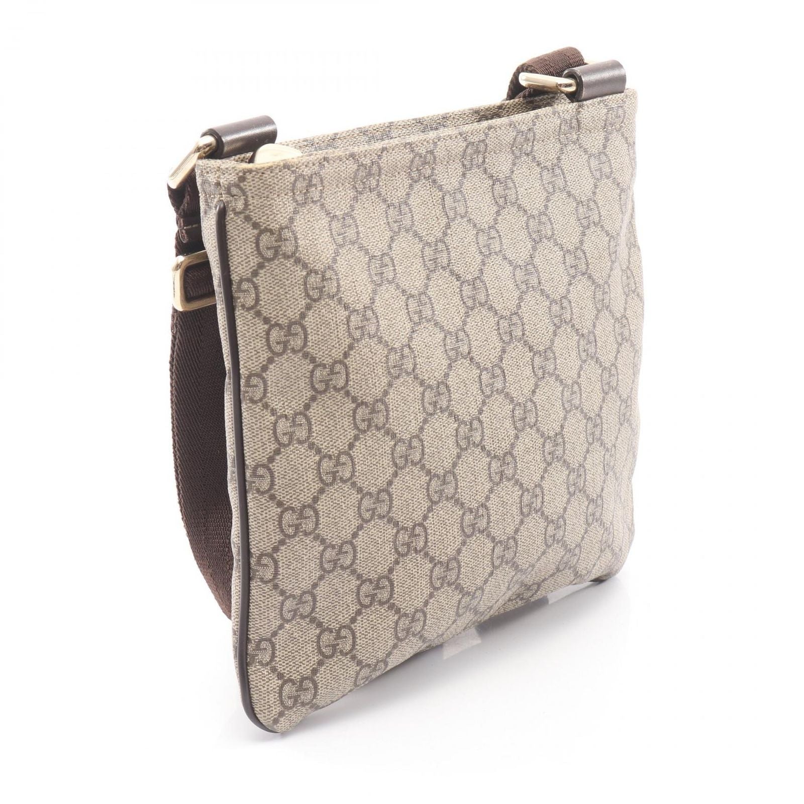 Gucci Shoulder Bag GG Supreme Beige Canvas Leather — view 2