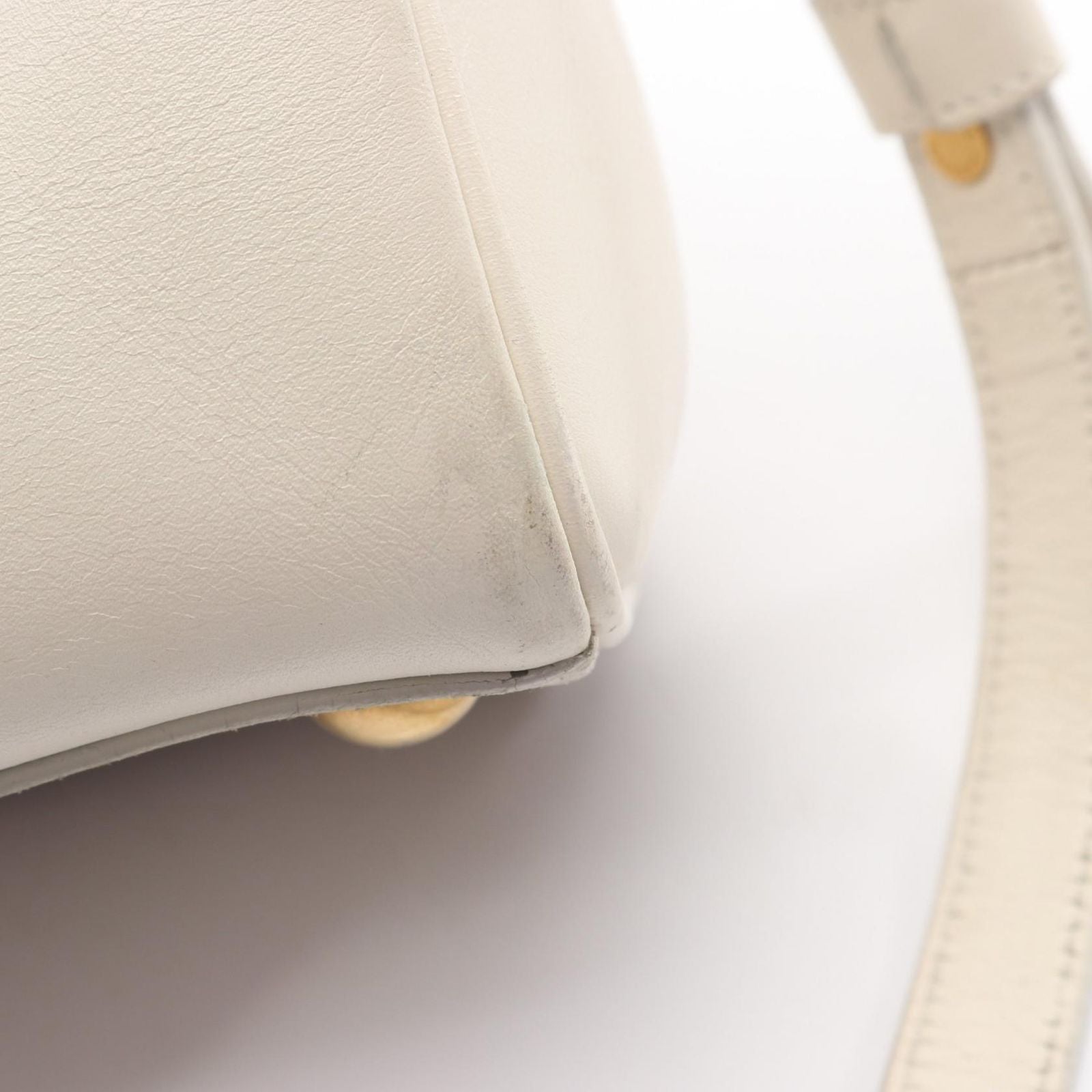 Saint Laurent Paris Handbag Baby Duffle 2-Way White Leather Shoulder — view 8
