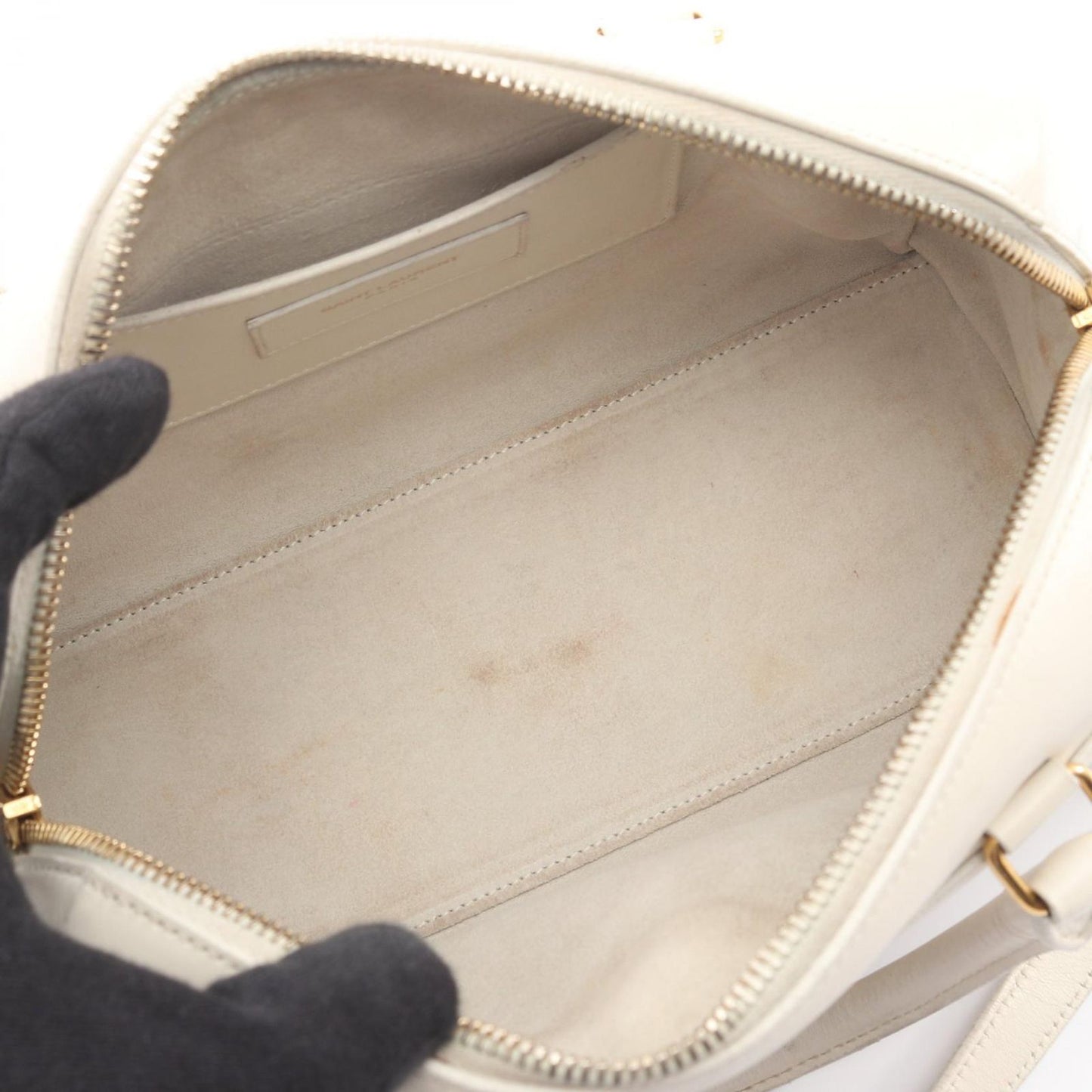 Saint Laurent Paris Handbag Baby Duffle 2-Way White Leather Shoulder — view 3