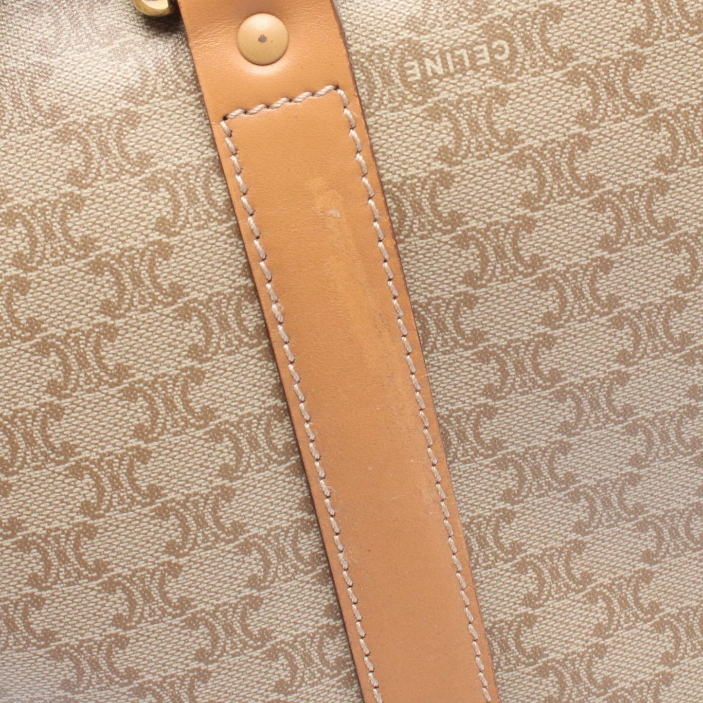 Celine Handbag Macadam Beige Canvas Leather Mini Boston — view 8