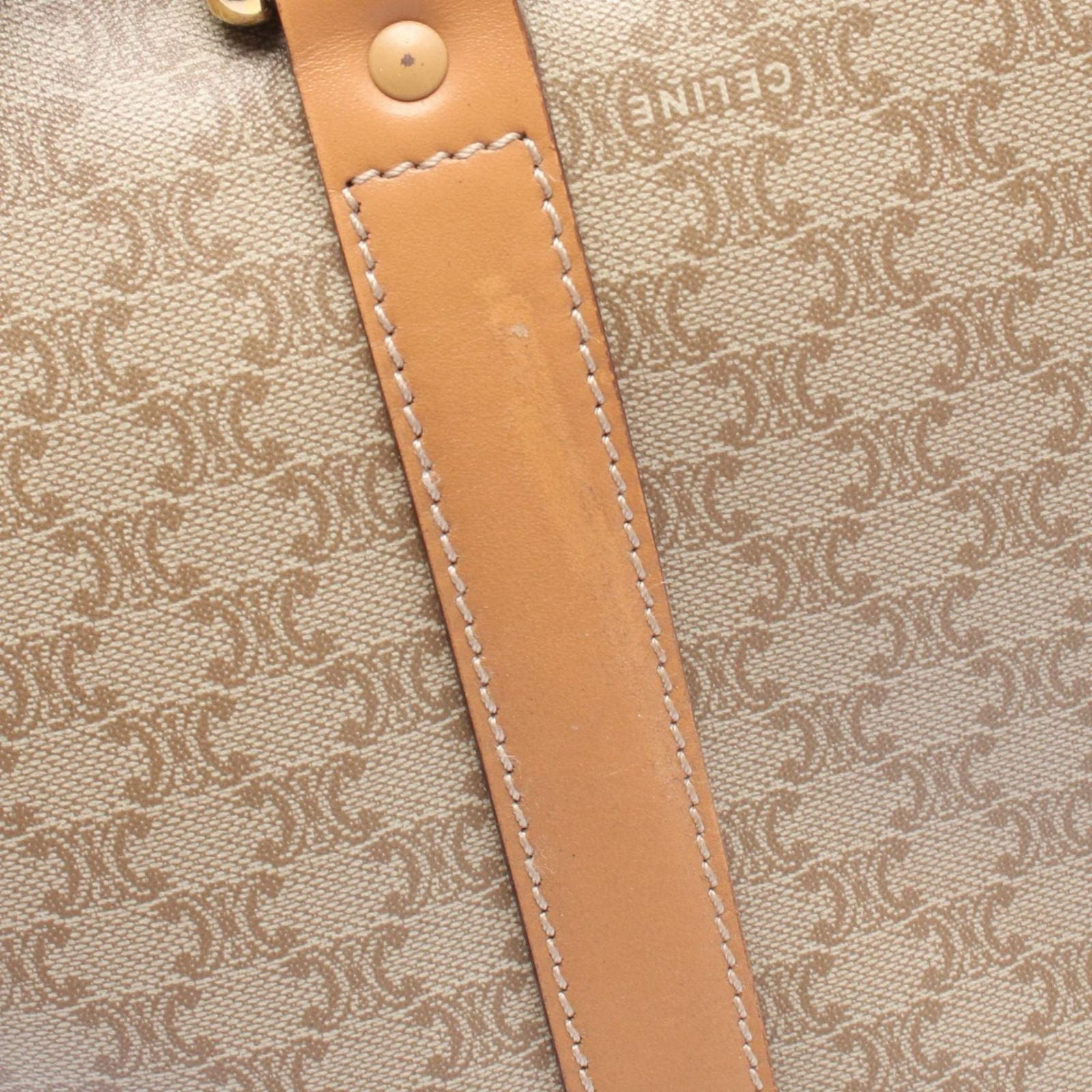 Celine Handbag Macadam Beige Canvas Leather Mini Boston — view 8