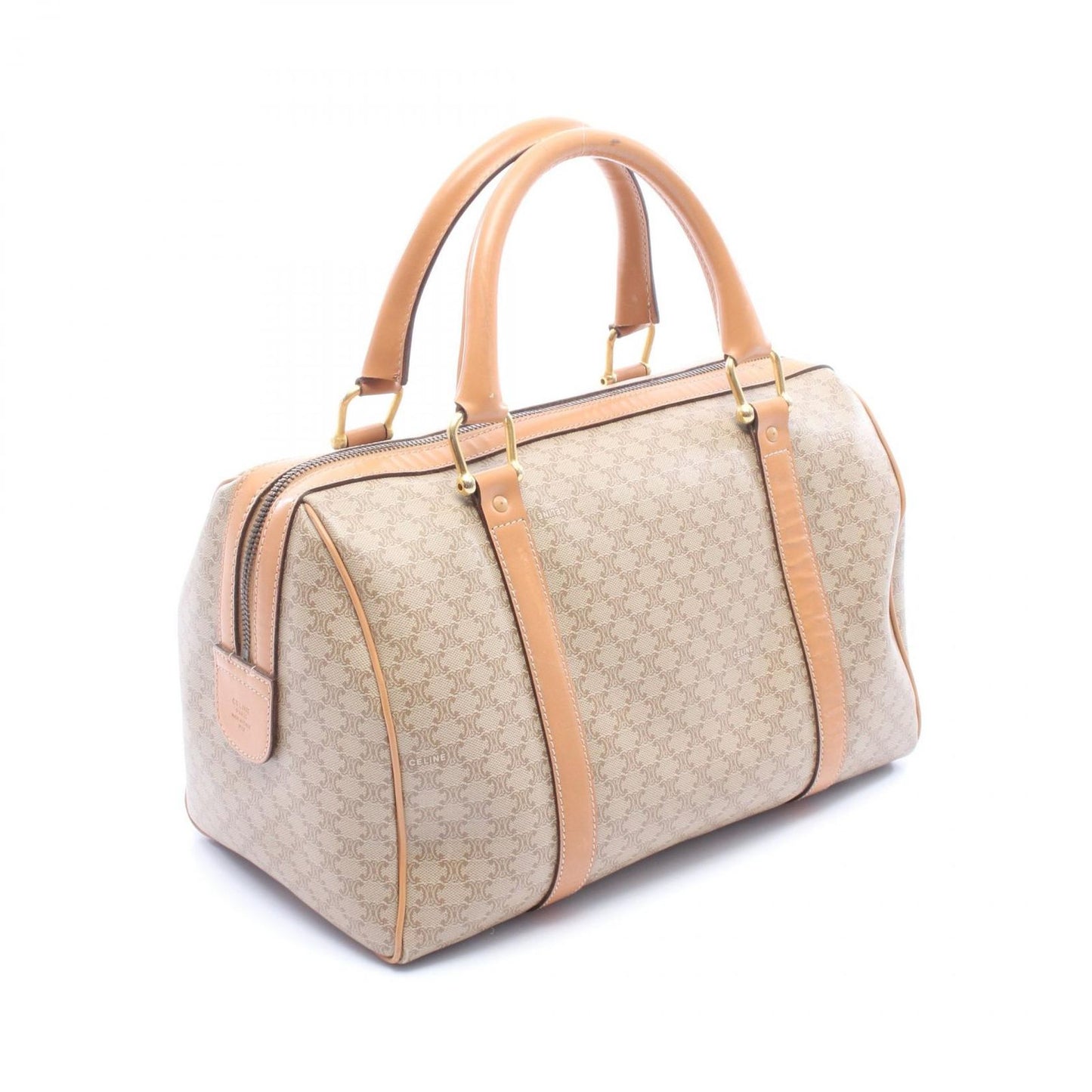 Celine Handbag Macadam Beige Canvas Leather Mini Boston — view 2