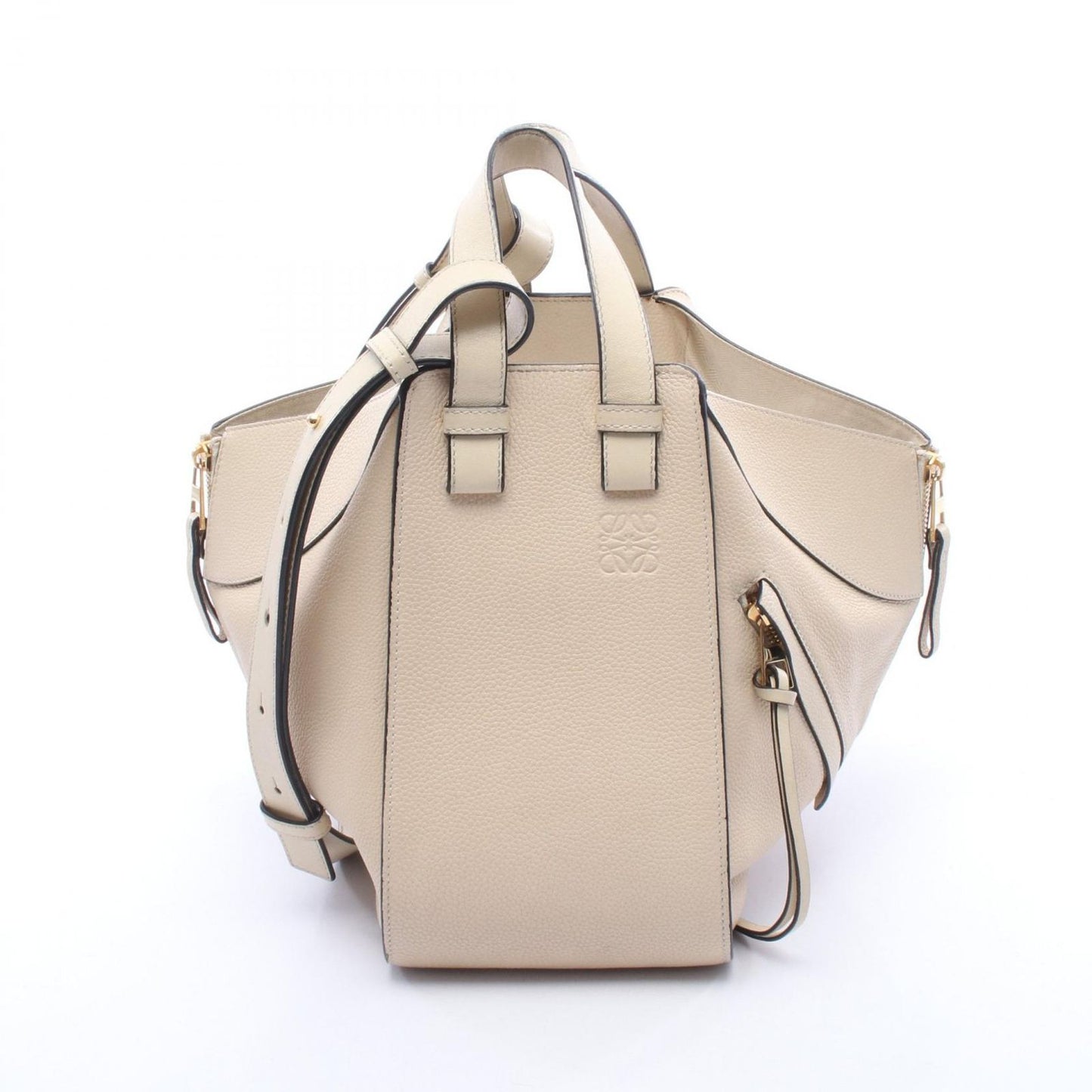 Loewe Handbag Hammock Small 2-Way Ivory Leather Drawstring