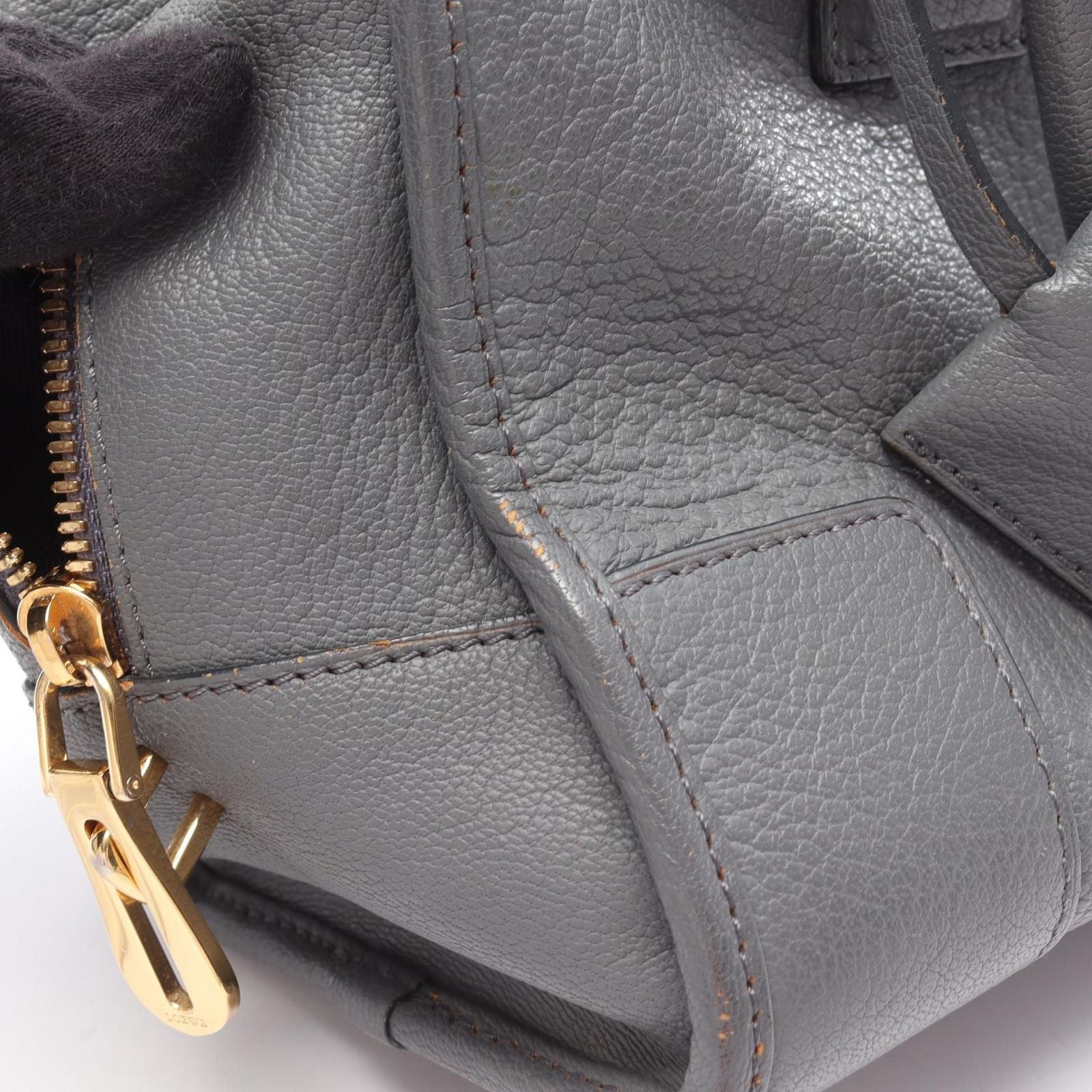 Loewe Handbag Amazona 28 Gray Leather — view 9