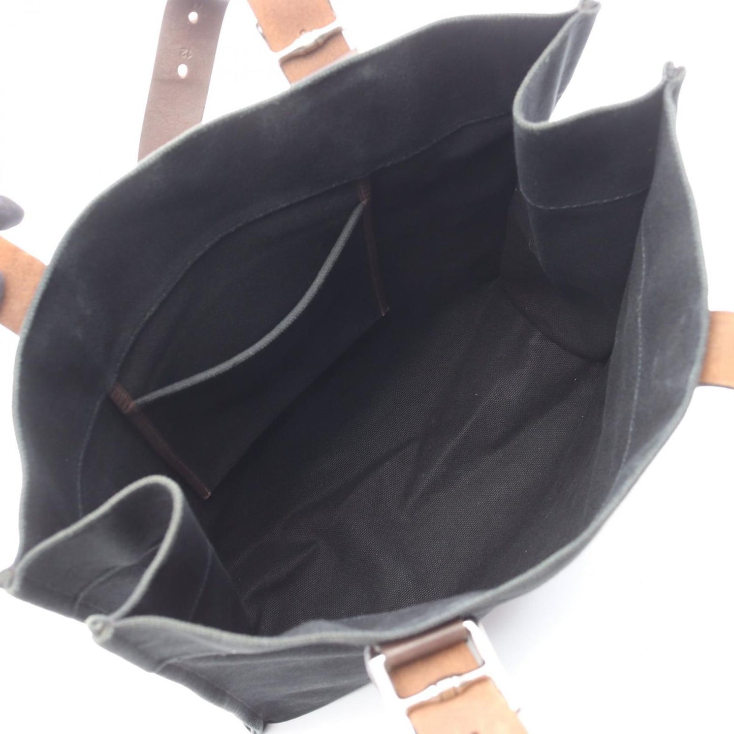 Hermes Tote Etriviere Shopping Chocolat Black Canvas — view 3