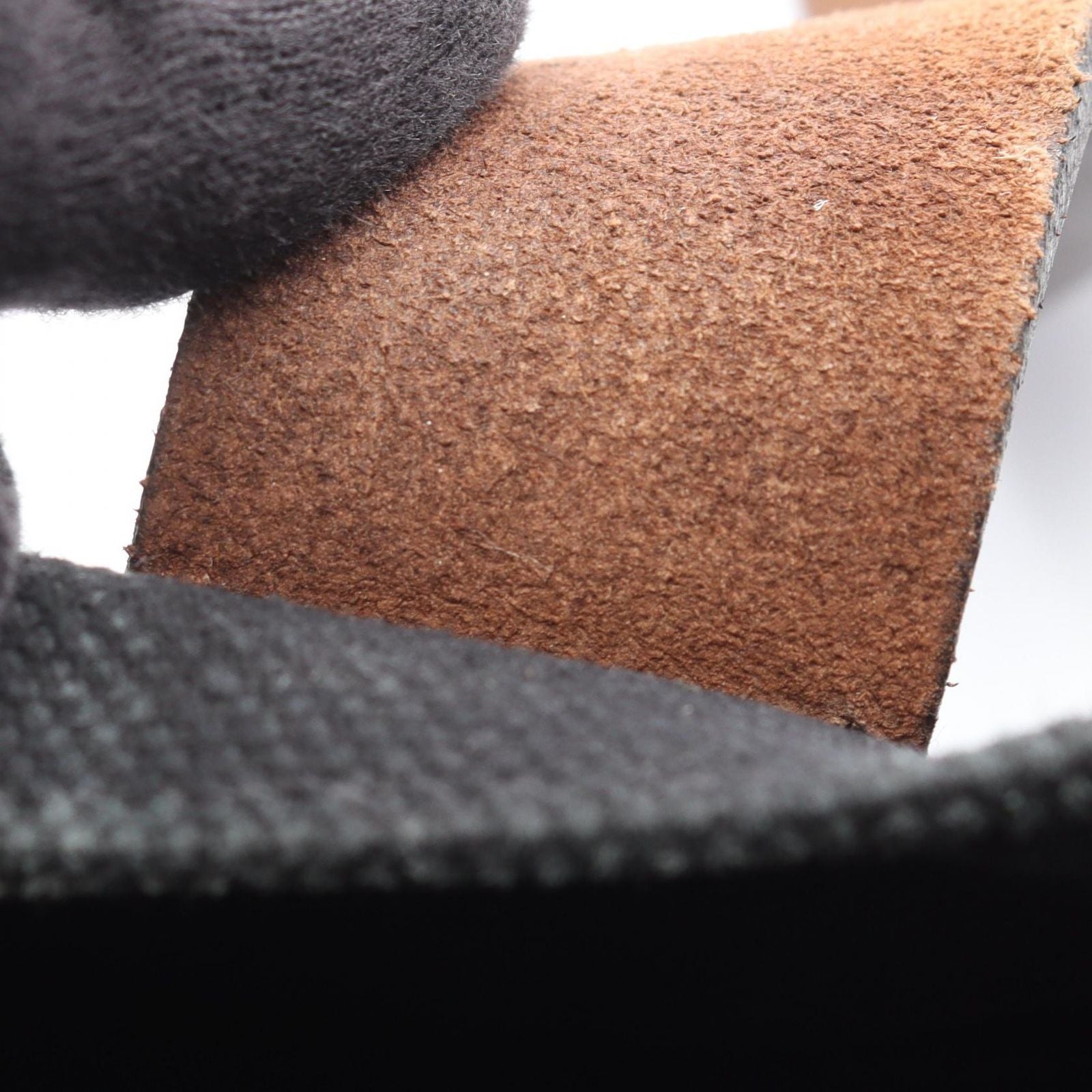 Hermes Tote Etriviere Shopping Chocolat Black Canvas — view 5