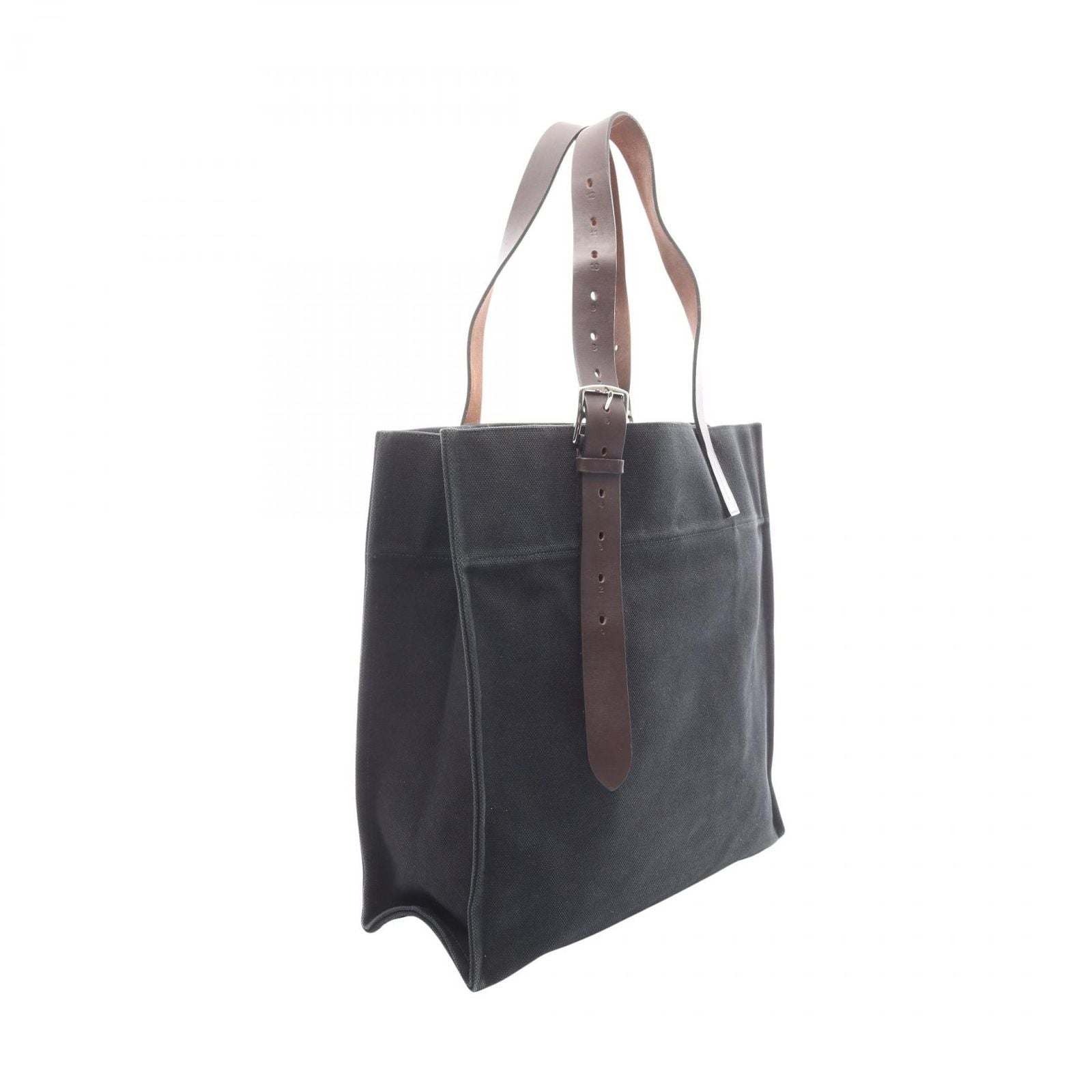 Hermes Tote Etriviere Shopping Chocolat Black Canvas — view 2