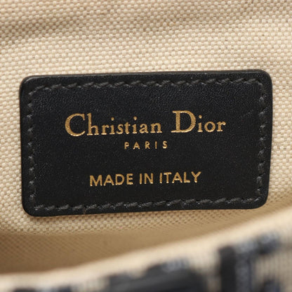 Dior Saddle Bag Mini Oblique Peacock Beige Black Canvas Leather — view 4