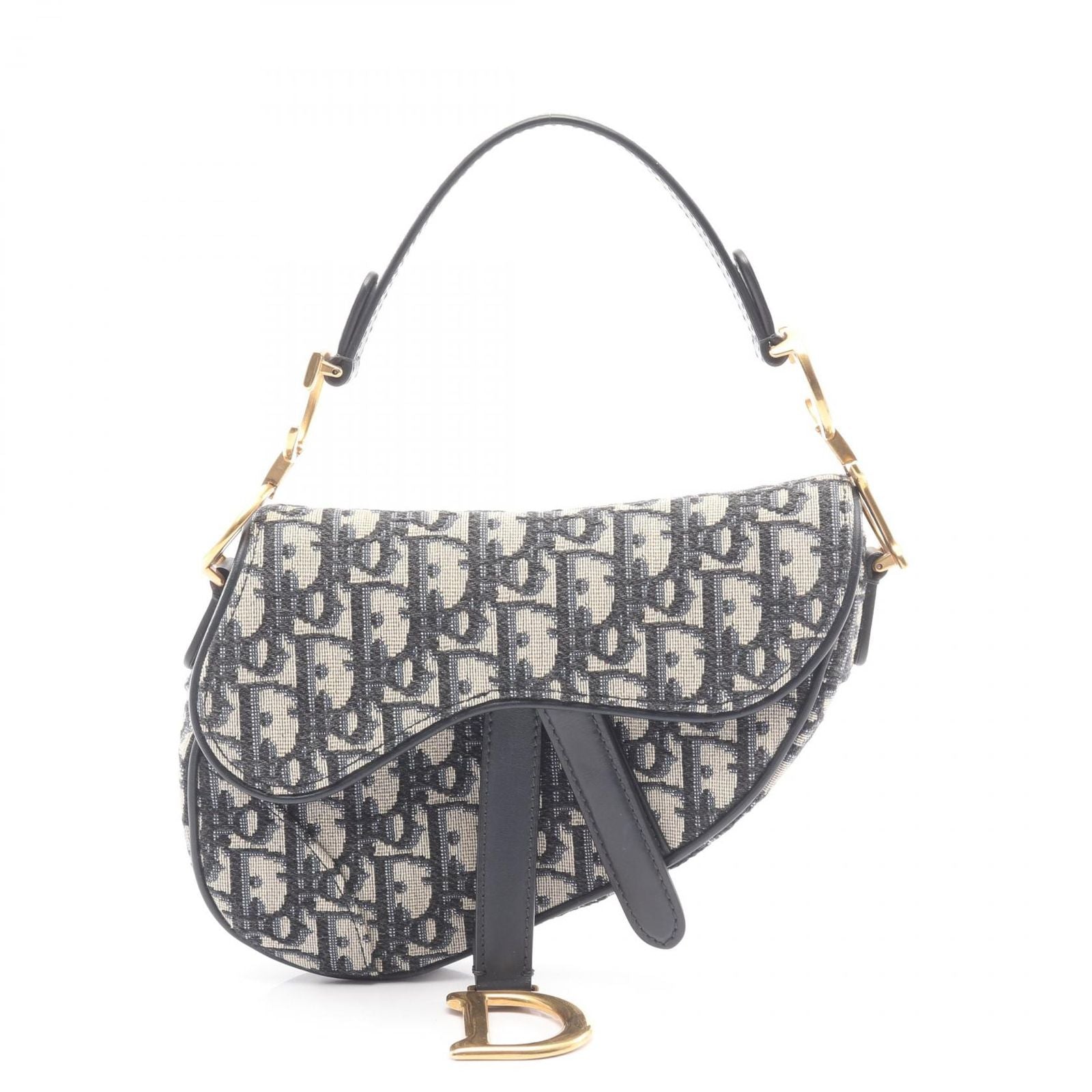 Dior Saddle Bag Mini Oblique Peacock Beige Black Canvas Leather