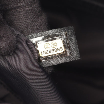 Chanel Tote Paris Biarritz PM Black Canvas Leather PM — view 5