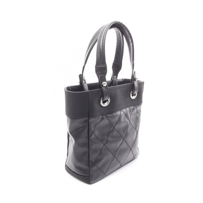 Chanel Tote Paris Biarritz PM Black Canvas Leather PM — view 2