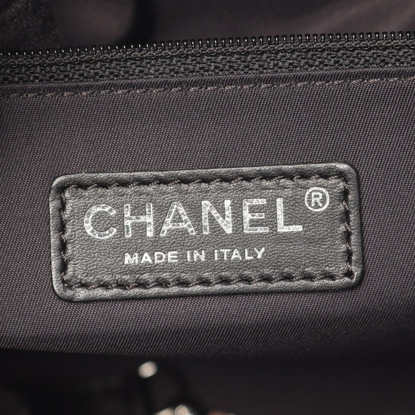 Chanel Tote Paris Biarritz PM Black Canvas Leather PM — view 4