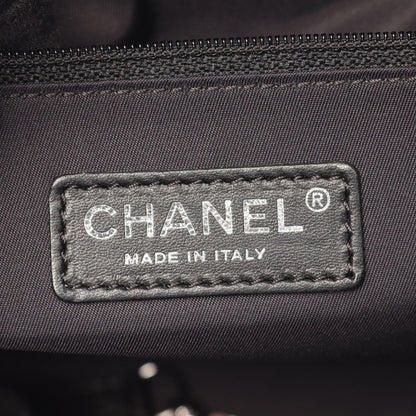 Chanel Tote Paris Biarritz PM Black Canvas Leather PM — view 4