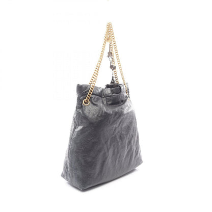 Balenciaga Tote Crush with Veneer Charm Black Leather Chain Shoulder — view 2