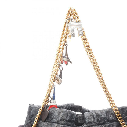 Balenciaga Tote Crush with Veneer Charm Black Leather Chain Shoulder — view 5
