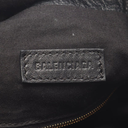 Balenciaga Tote Crush with Veneer Charm Black Leather Chain Shoulder — view 4