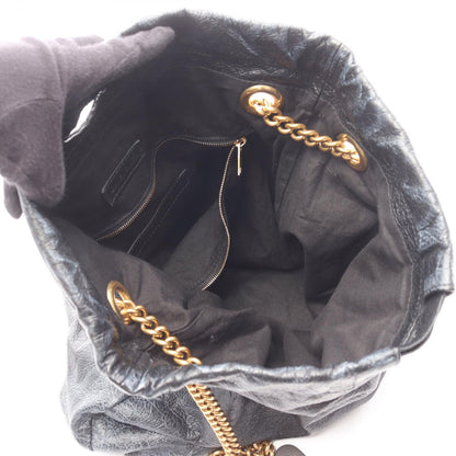 Balenciaga Tote Crush with Veneer Charm Black Leather Chain Shoulder — view 3