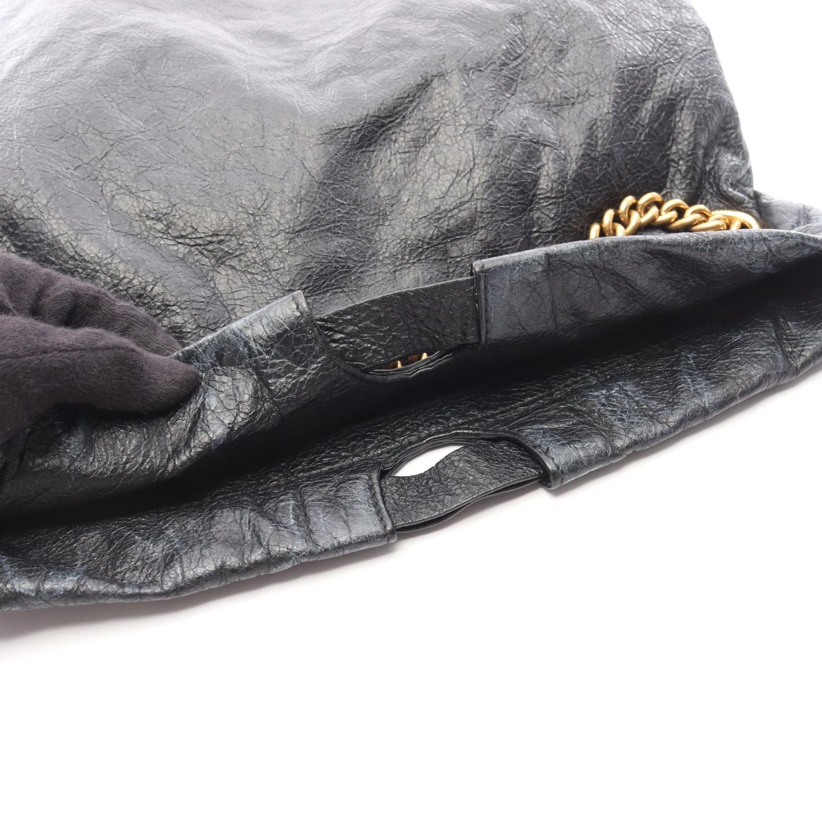 Balenciaga Tote Crush with Veneer Charm Black Leather Chain Shoulder — view 7