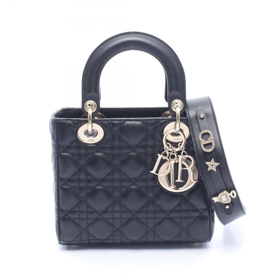 Dior Handbag Lady Dior MY Abcdior Lady Dior Small 2-Way Black Leather Lady Dior