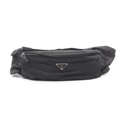 Prada Waist Bag Triangle Plate Black Nylon Logo