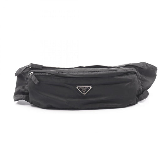 Prada Waist Bag Triangle Plate Black Nylon Logo