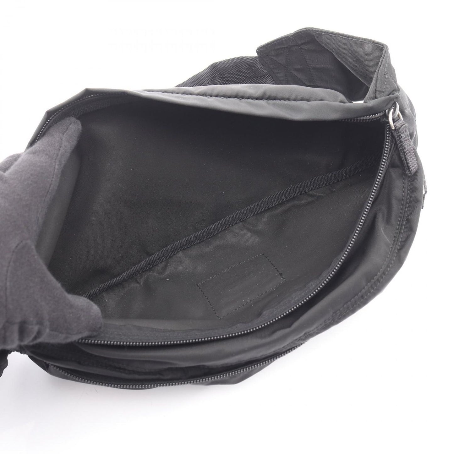 Prada Waist Bag Triangle Plate Black Nylon Logo — view 4