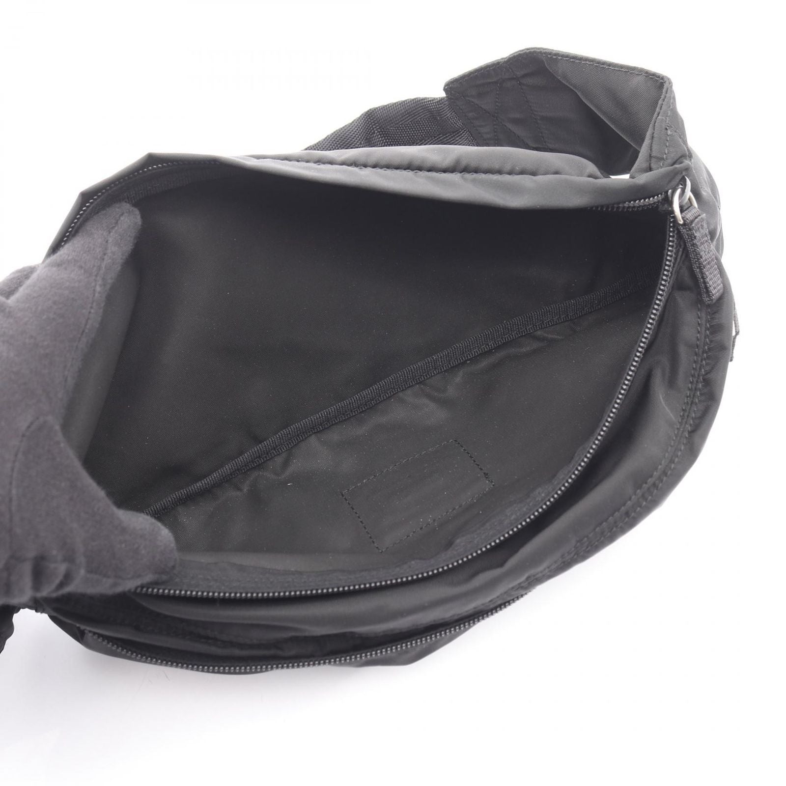 Prada Waist Bag Triangle Plate Black Nylon Logo — view 4