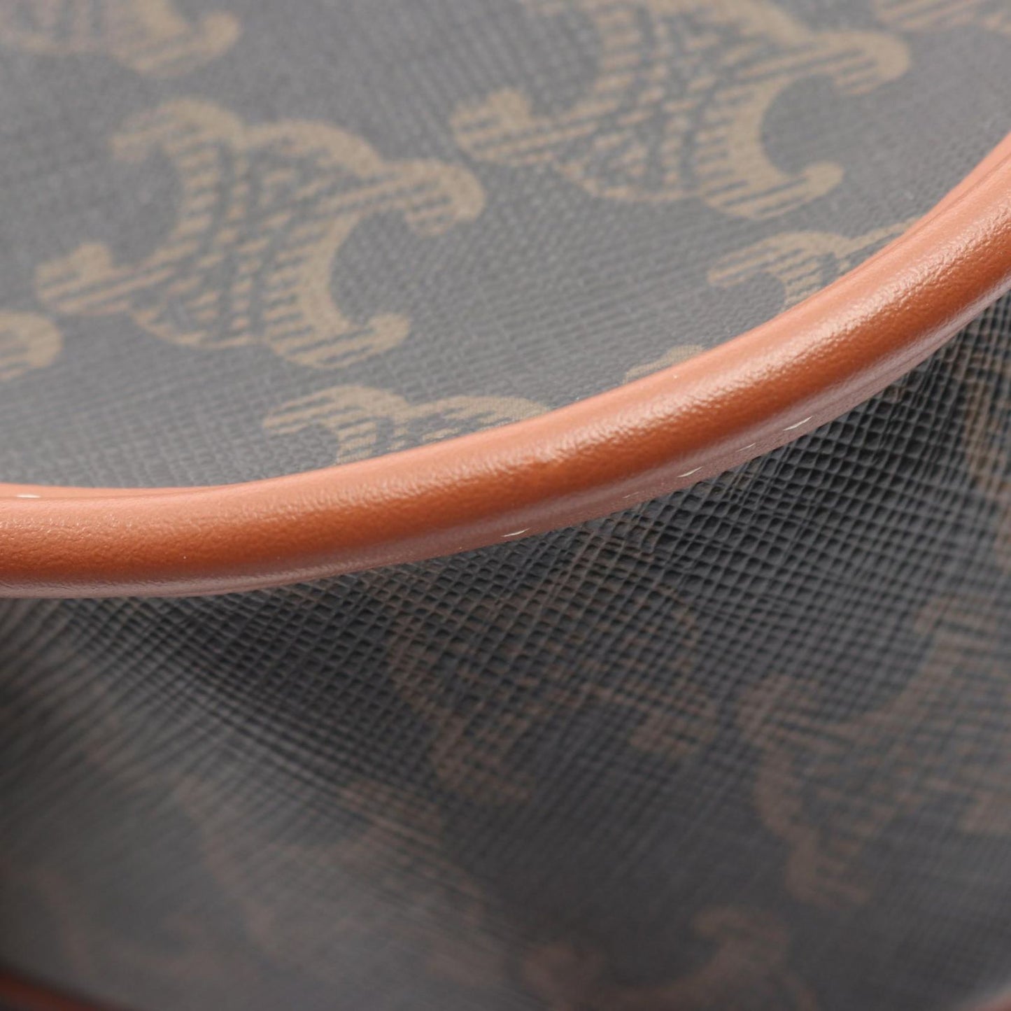Celine Shoulder Bag Folco Triomphe Dark Brown Canvas Leather — view 5