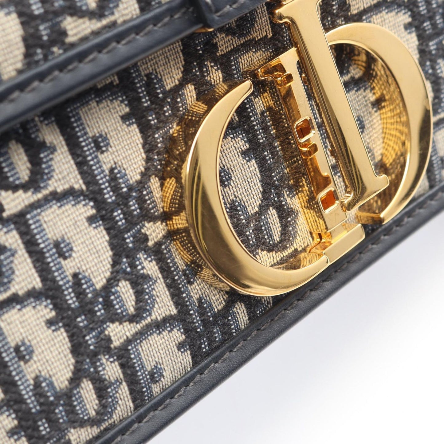Dior Shoulder Bag 30 Montaigne Black Jacquard Navy Canvas Leather — view 6