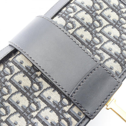 Dior Shoulder Bag 30 Montaigne Black Jacquard Navy Canvas Leather — view 8