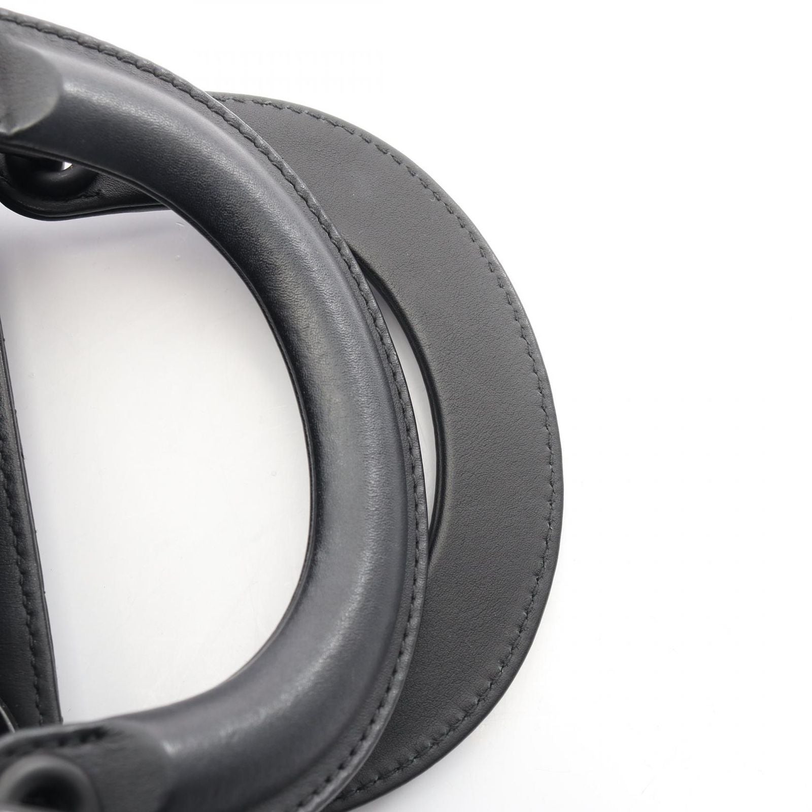 Dior Handbag Lady Dior Mini Cannage 2-Way Ultra Matte Black Leather Lady Dior — view 6