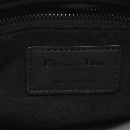 Dior Handbag Lady Dior Mini Cannage 2-Way Ultra Matte Black Leather Lady Dior — view 4