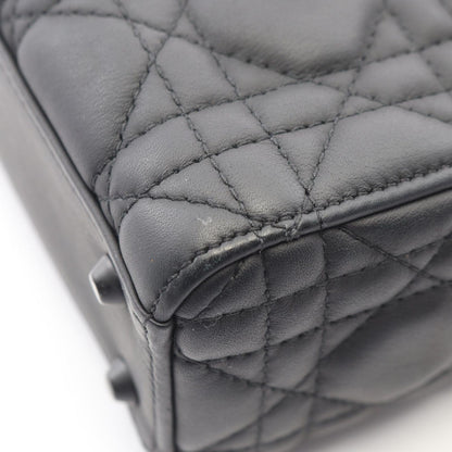 Dior Handbag Lady Dior Mini Cannage 2-Way Ultra Matte Black Leather Lady Dior — view 7