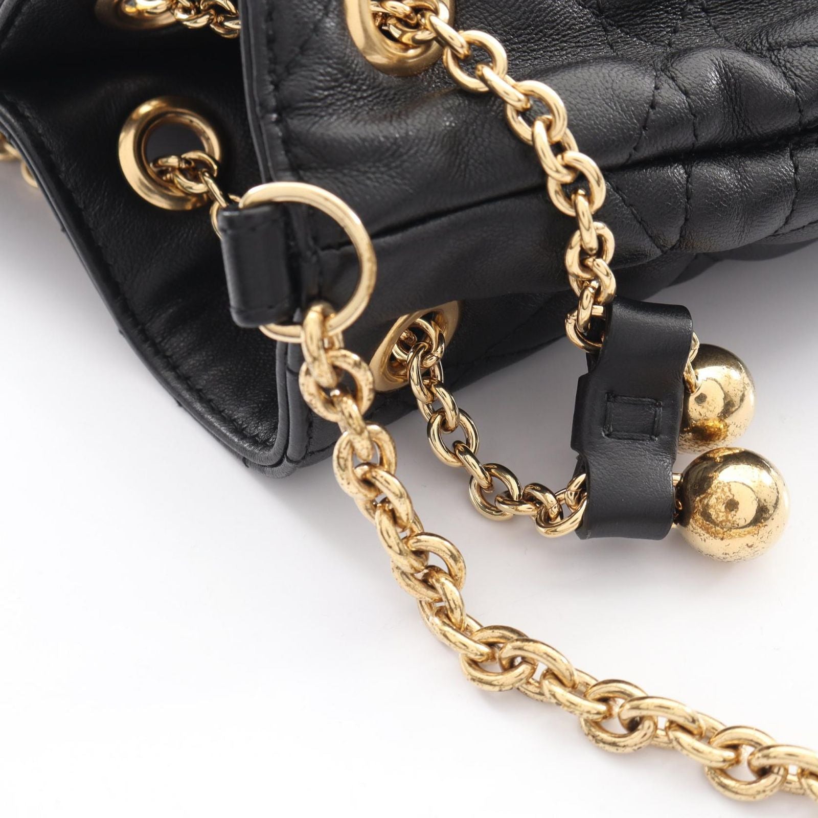 Dior Shoulder Bag Ammi Black Leather Midi Chain — view 7