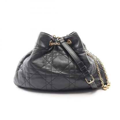 Dior Shoulder Bag Ammi Black Leather Midi Chain