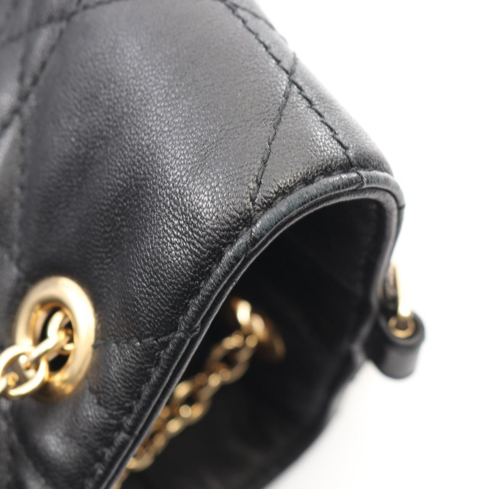 Dior Shoulder Bag Ammi Black Leather Midi Chain — view 5