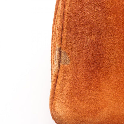 Prada Shoulder Bag Scamosciato Papaya Suede Lock Flap Chain — view 5