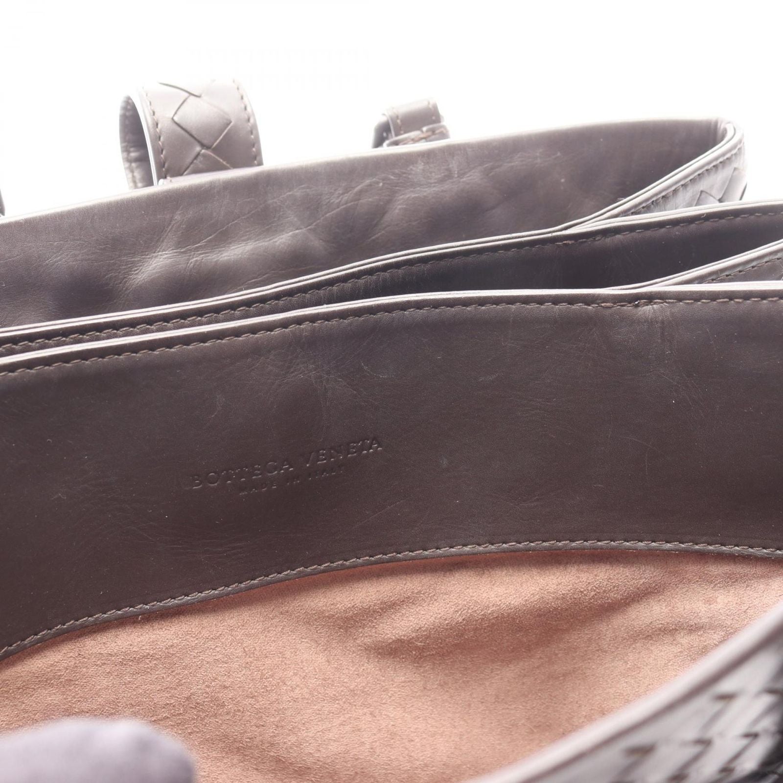 Bottega Veneta Handbag Intrecciato Roman Dark Brown Leather Hand — view 7