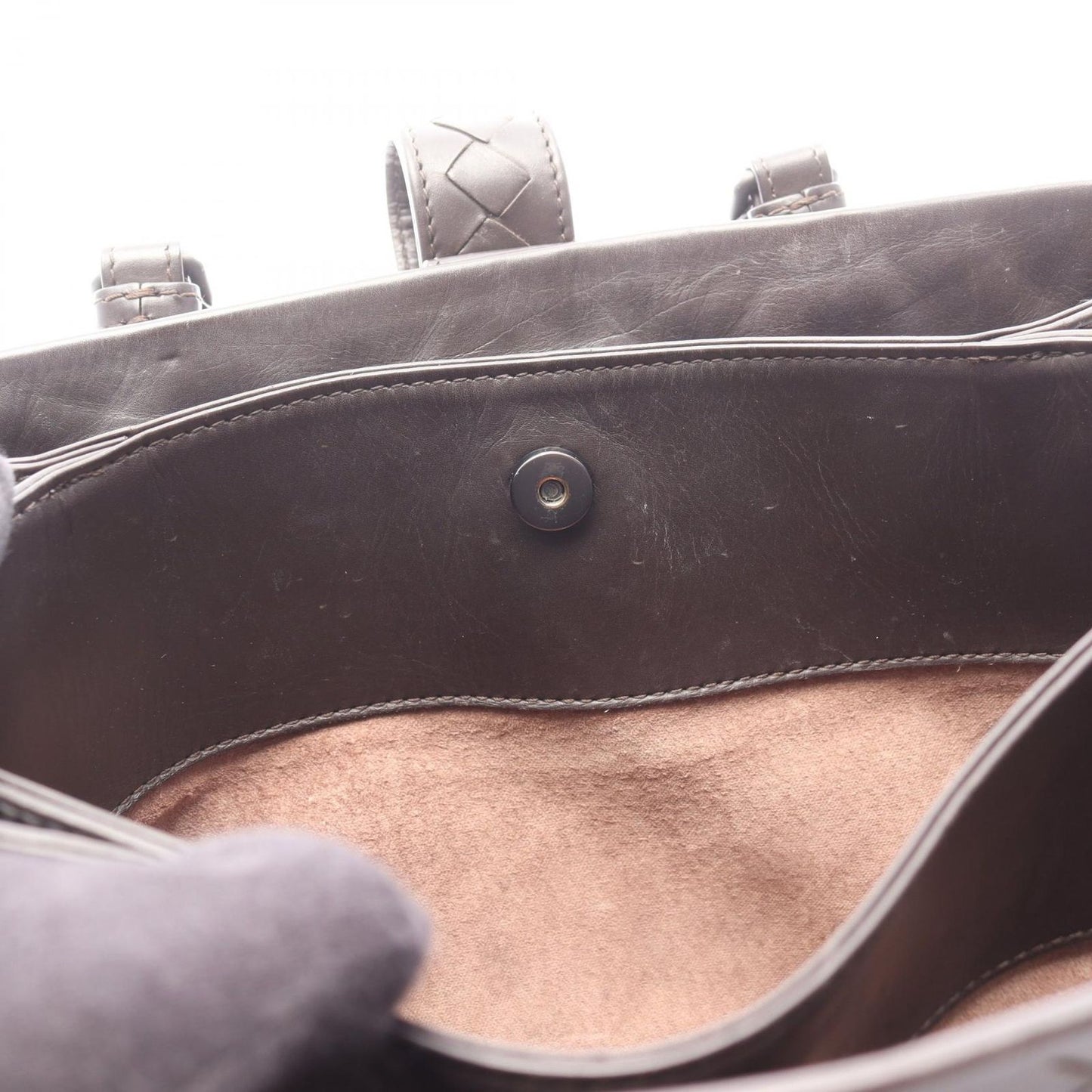 Bottega Veneta Handbag Intrecciato Roman Dark Brown Leather Hand — view 8
