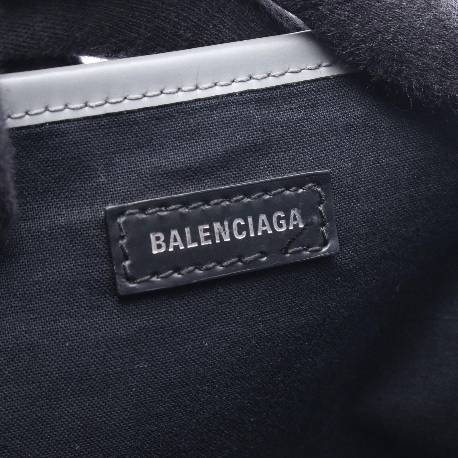 Balenciaga Tote Navy Cabas New Cover Gray Canvas Leather — view 4
