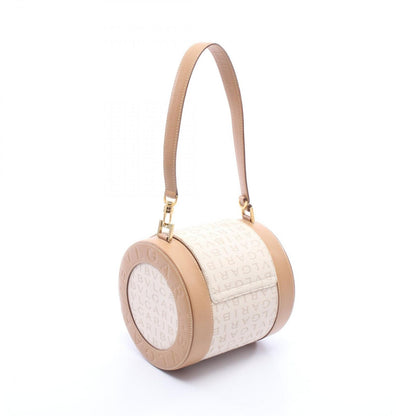 Bvlgari Handbag B-zero One Logo Mania Beige Canvas Leather — view 2