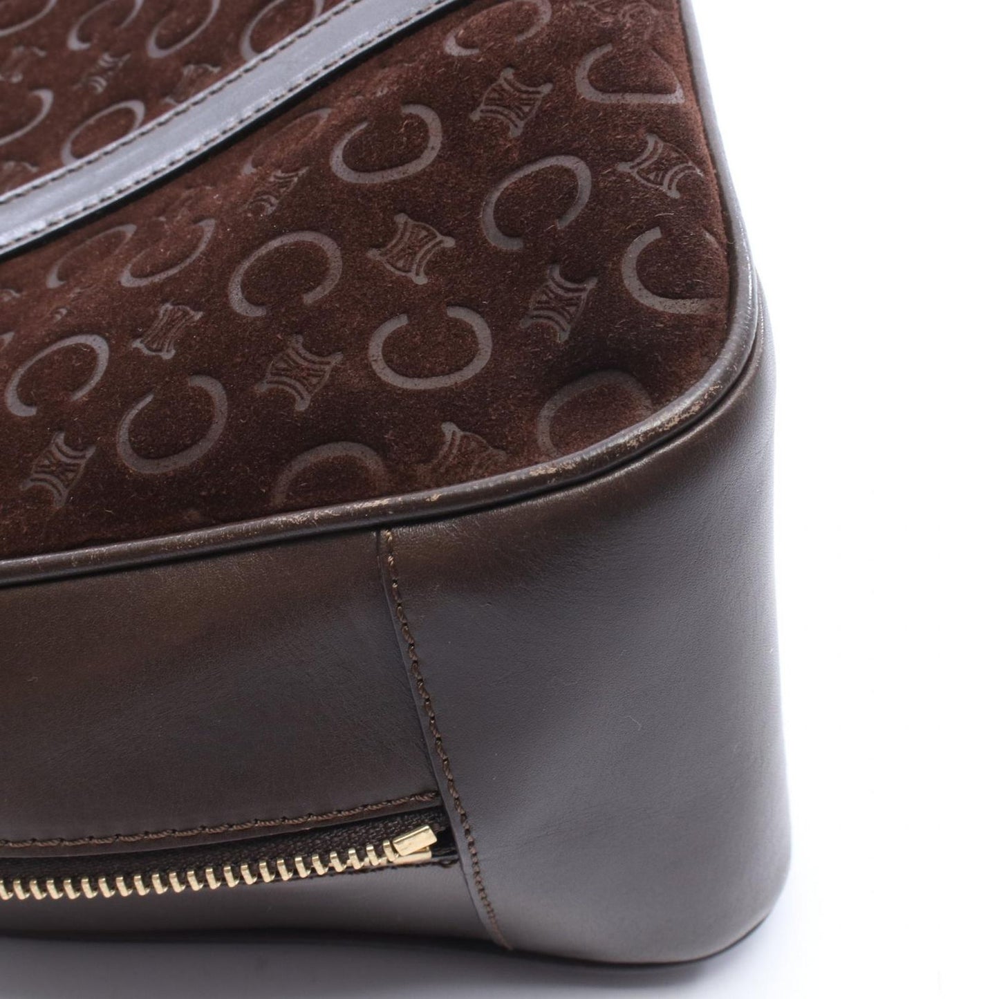 Celine Handbag Macadam Brown Suede Leather — view 7