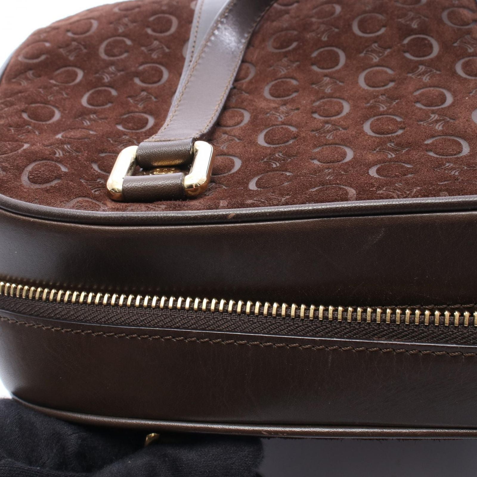 Celine Handbag Macadam Brown Suede Leather — view 6