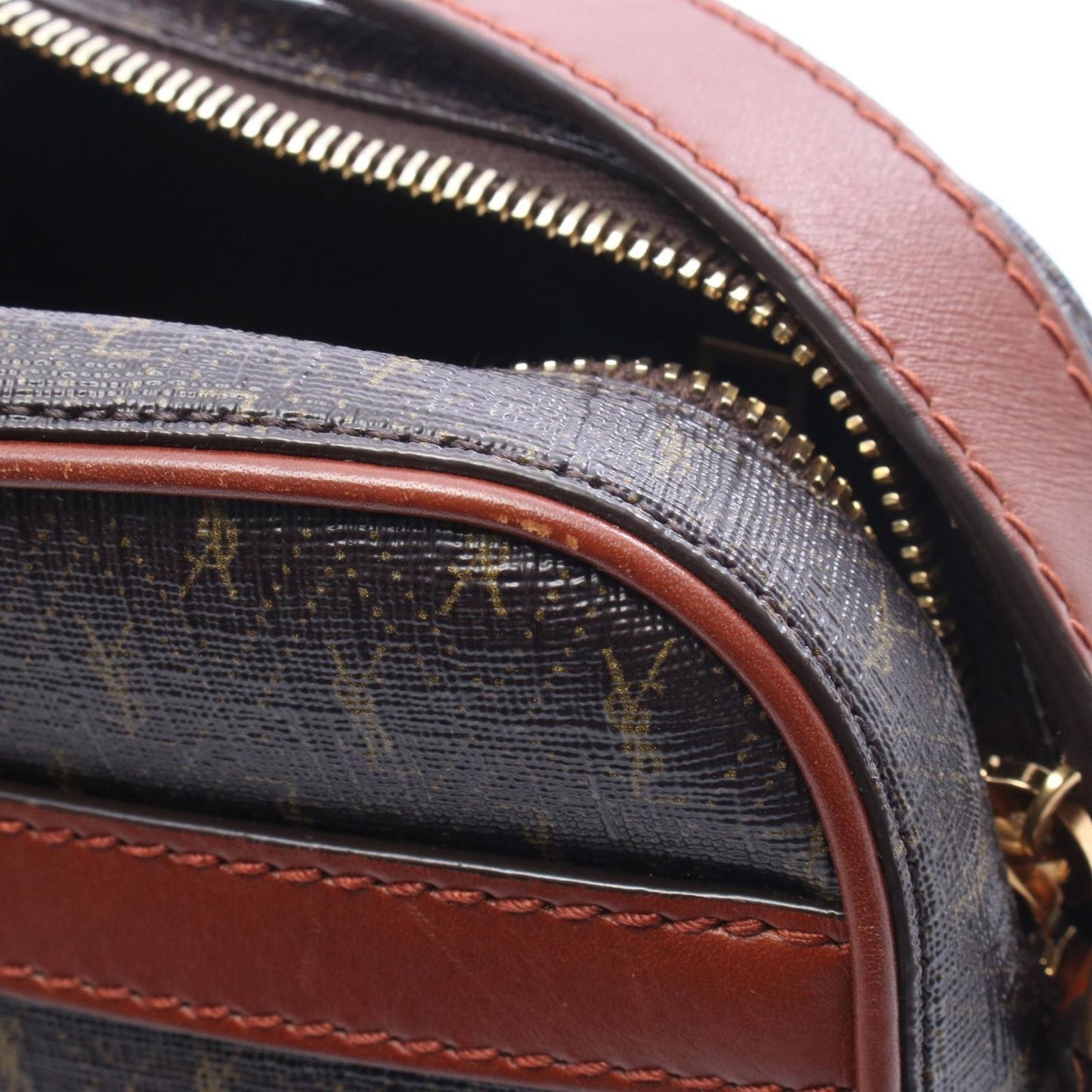 Saint Laurent Paris Shoulder Bag Monogram Dark Brown Canvas Leather — view 7