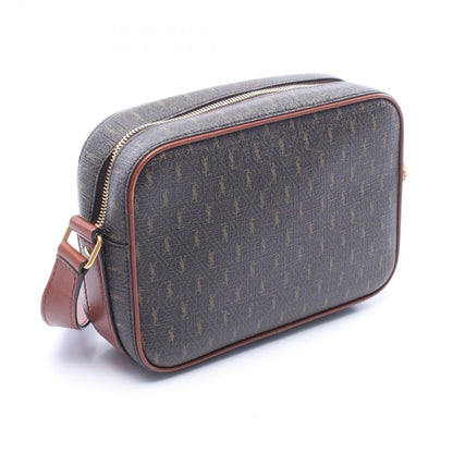 Saint Laurent Paris Shoulder Bag Monogram Dark Brown Canvas Leather — view 2