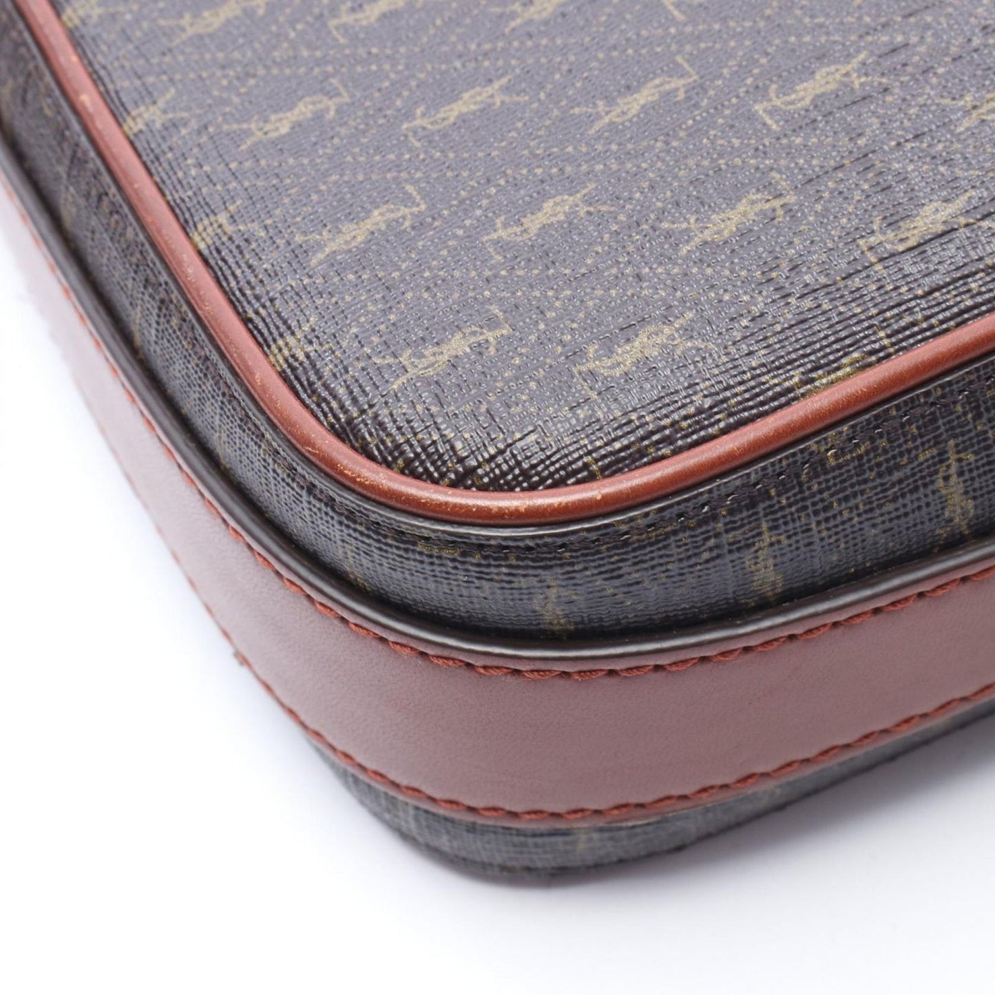 Saint Laurent Paris Shoulder Bag Monogram Dark Brown Canvas Leather — view 6