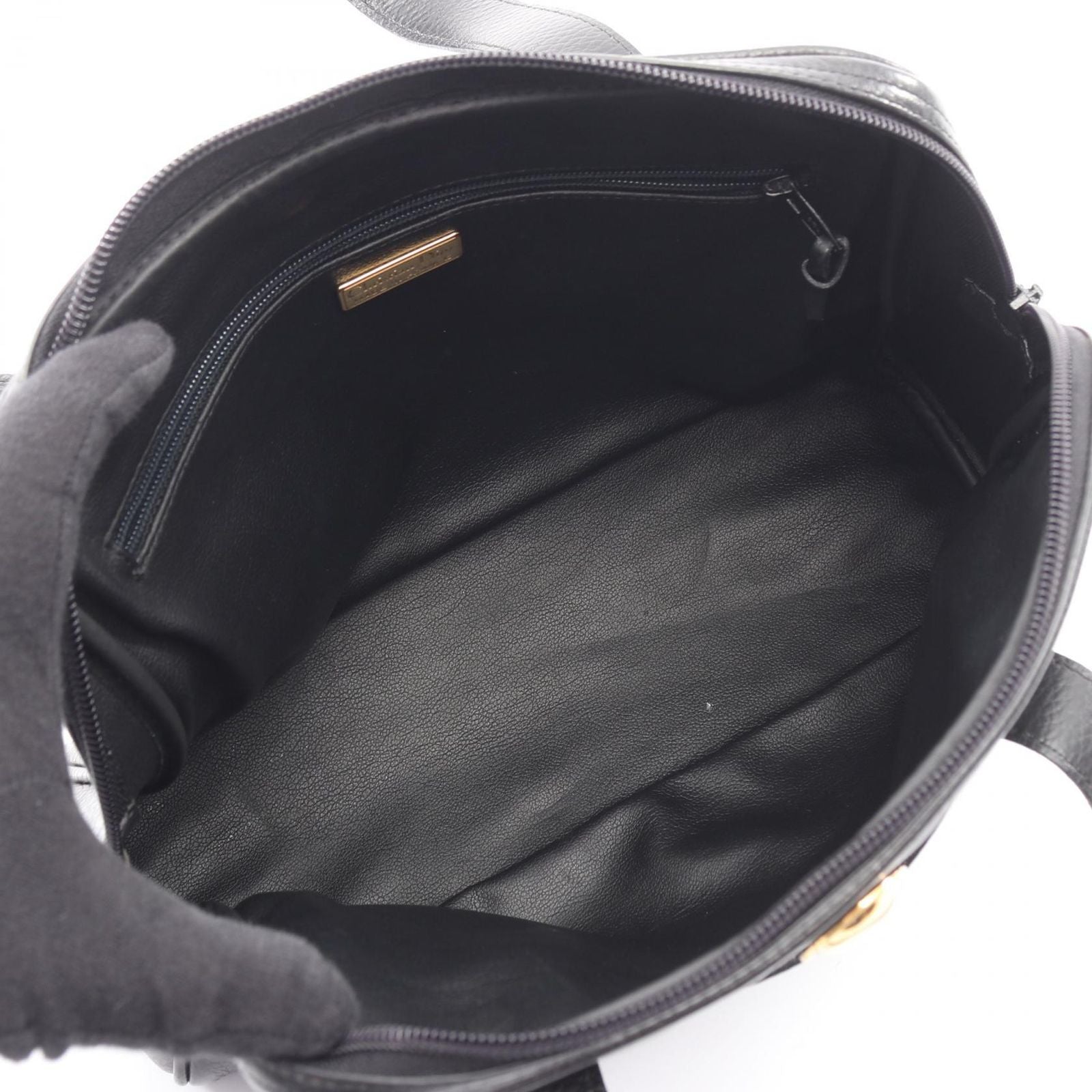 Dior Handbag CD 2-Way Black Leather CD Logo Hand — view 3