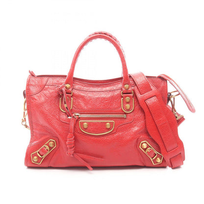 Balenciaga Handbag City Small 2-Way Red Leather Classic Small Shoulder