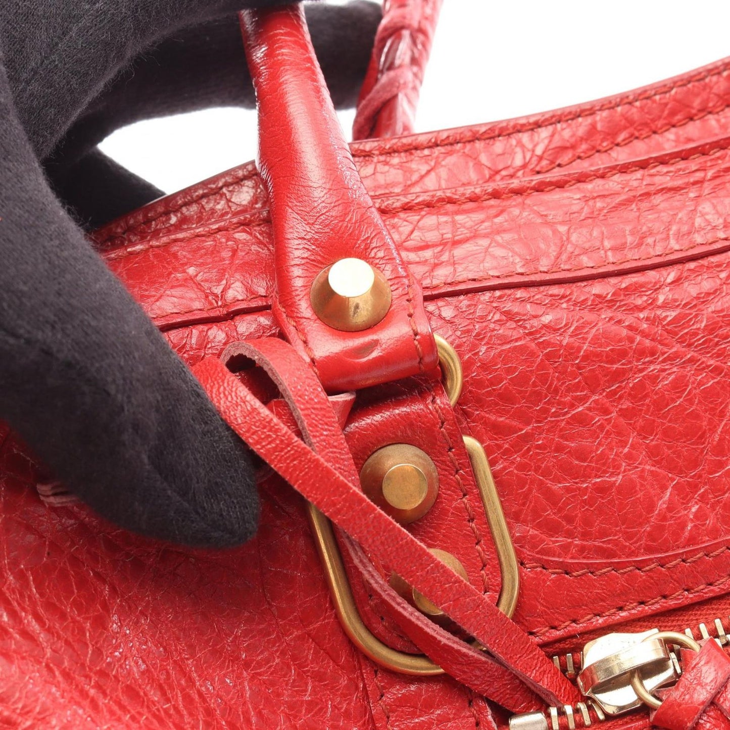 Balenciaga Handbag City Small 2-Way Red Leather Classic Small Shoulder — view 9